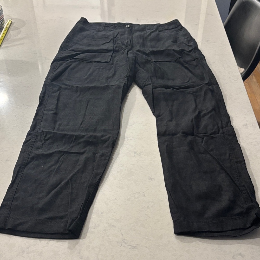 J. Crew women's Black linen Pants sz 8tall